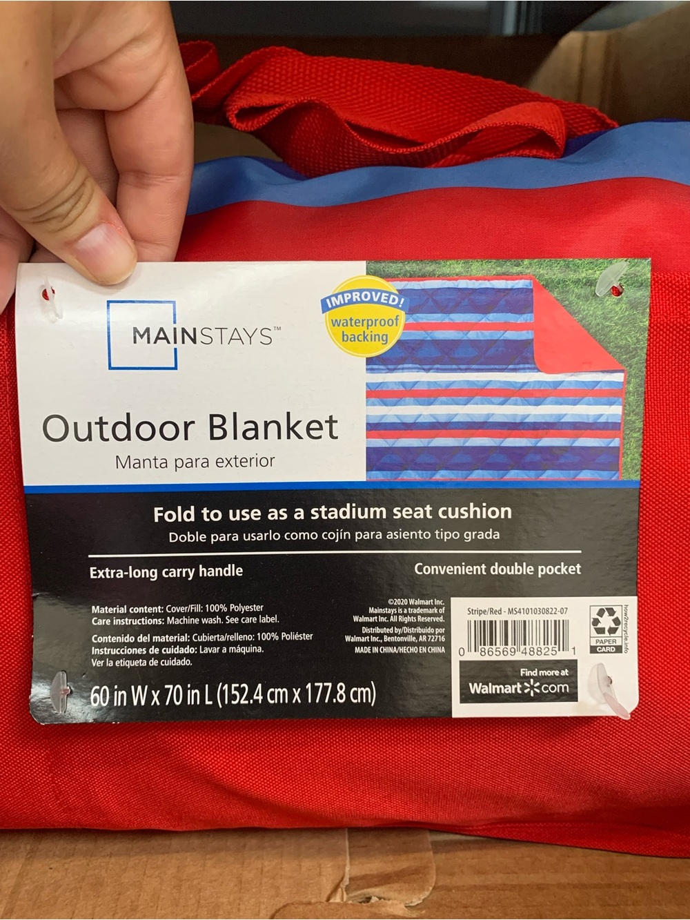 Red, white and blue outdoor blanket
